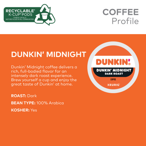 dunkin midnight kcups coffee description