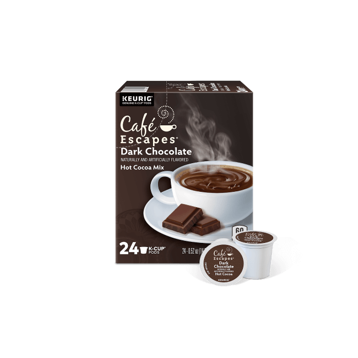 keurig k cups dark chocolate hot cocoa box of 24