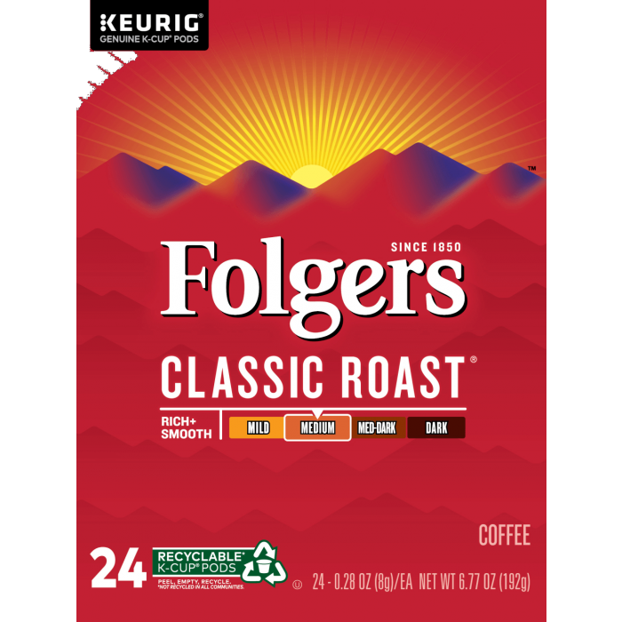 folgers classic k cups box front