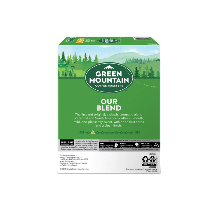 green mountain our blend coffee box side 2