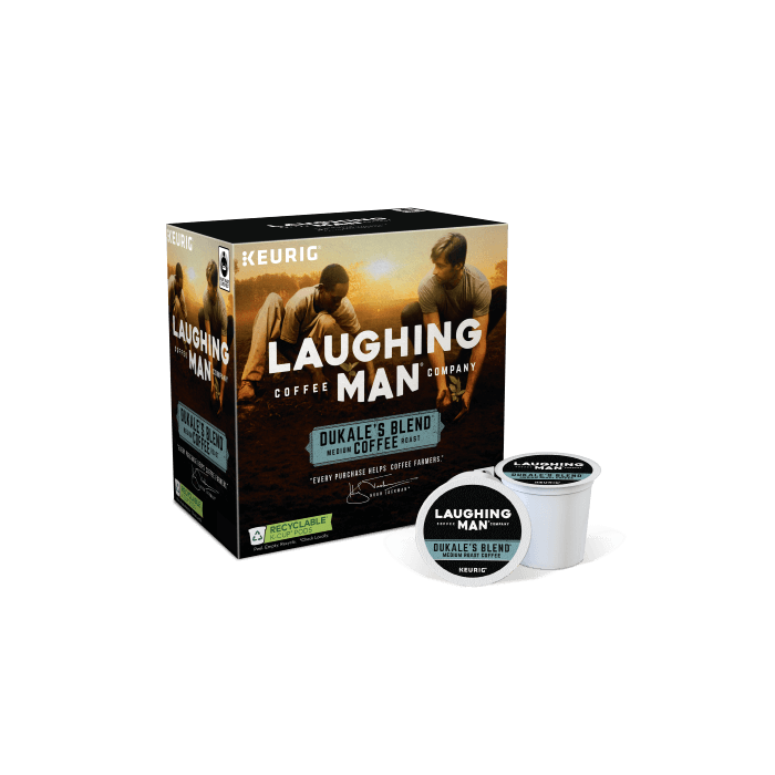 Laughing Man Dukale’s Blend k cups box angle