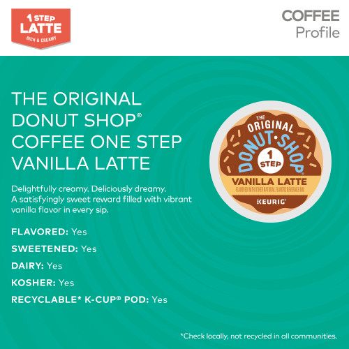 donut shop vanilla latte kcups flavor description