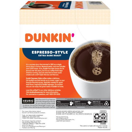 dunkin espresso style kcups box side